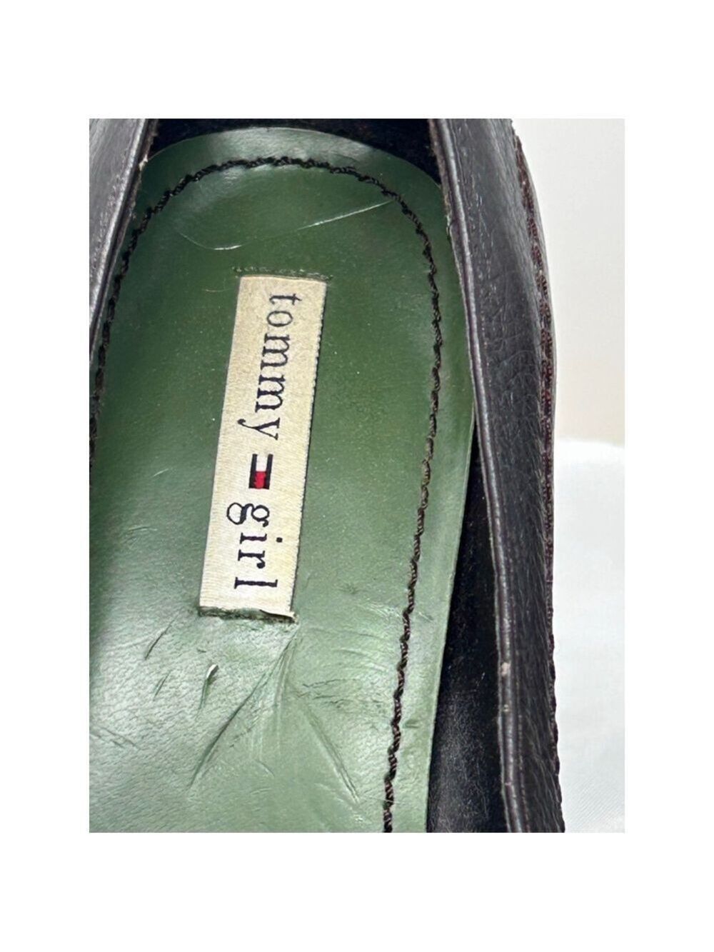 Tommy Girl Brown Leather Buckle Heels Size 9.5 - Picture 4 of 8